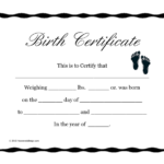 Blank Birth Certificate Template 3 LegalForms