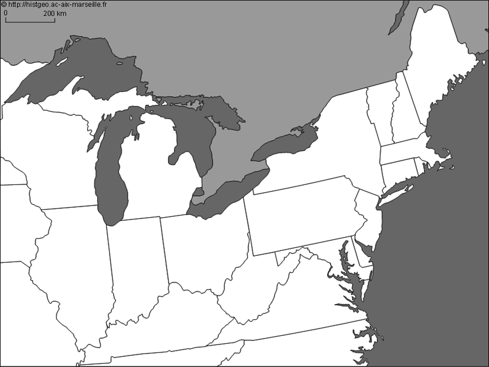 Blank Map Of Great Lakes Region For Thomas Edison Young Inventor Study 