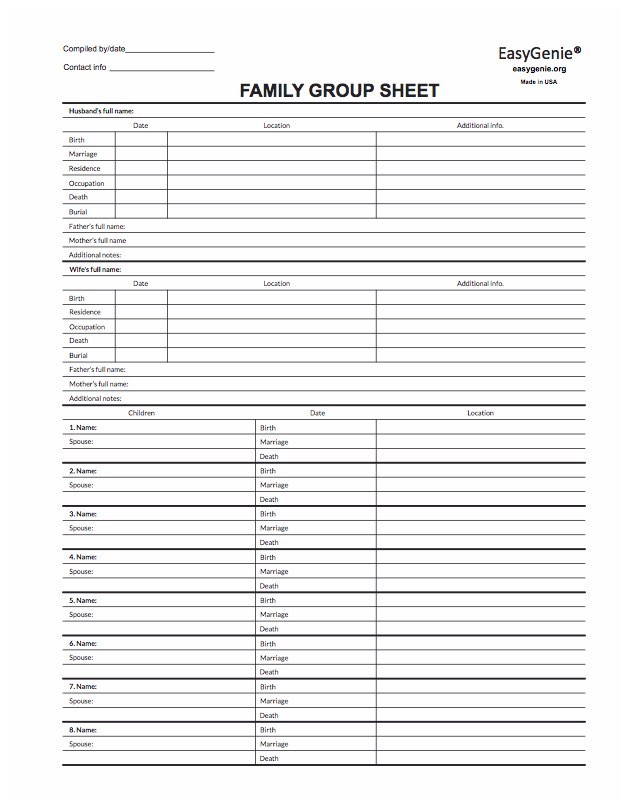 Misbach Family Group Sheet Fill Online Printable Fillable Blank 