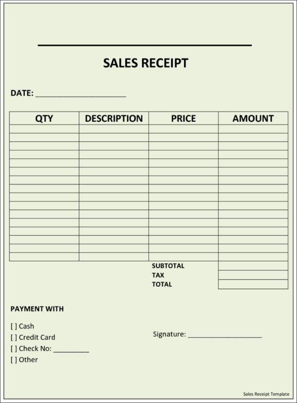 FREE 11 Sales Receipt Samples Templates In PSD PDF