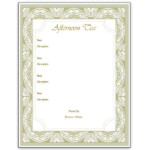Menu Template Word