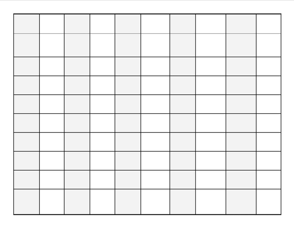 Free Printable Blank 1 100 Chart