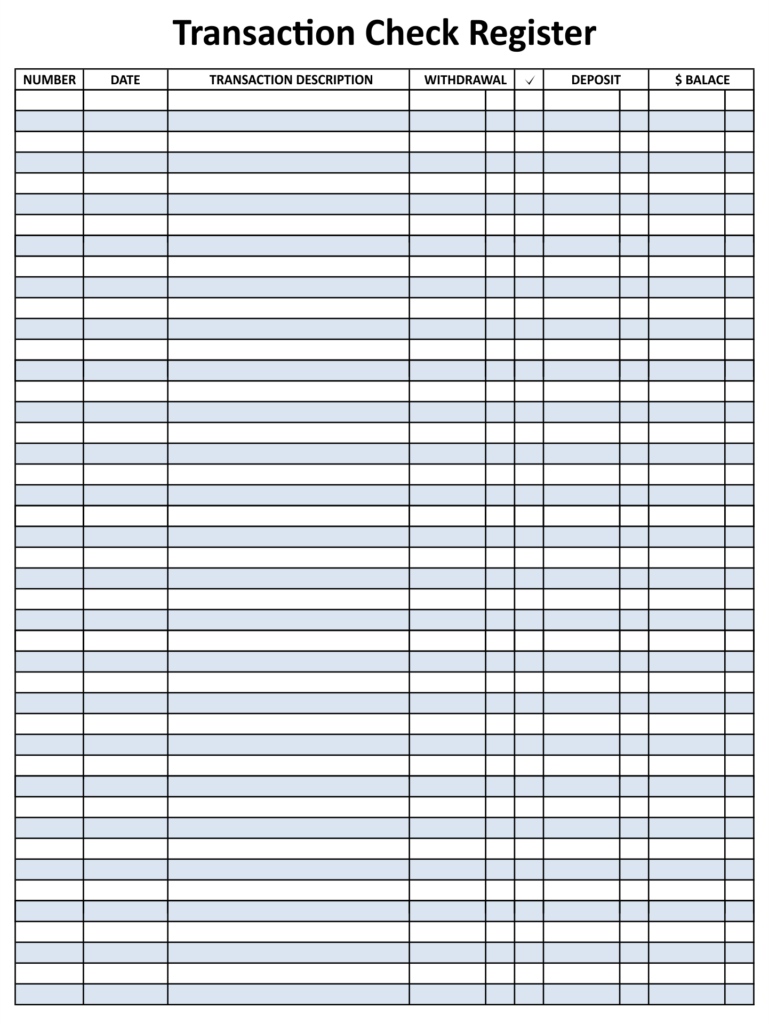 10 Best Free Printable Check Registers For Checkbooks Printablee
