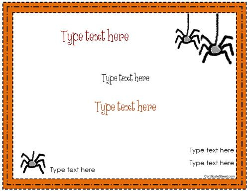 Free Certificate Template Certificate Templates Free Halloween Gift