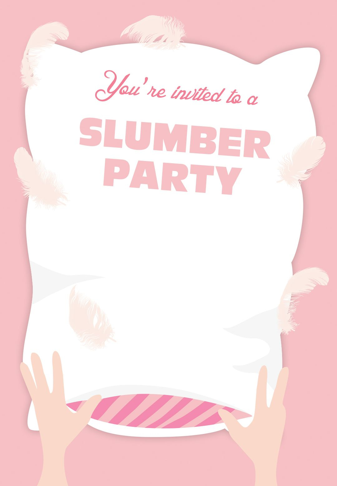 Printable Blank Sleepover Invitation Template