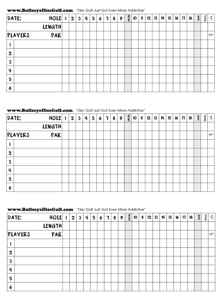 Golf Scorecard Templates At Allbusinesstemplates