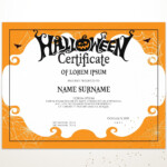 Halloween Blank Certificate Template Editable Printable Certificate
